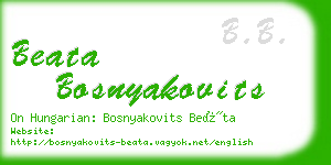 beata bosnyakovits business card